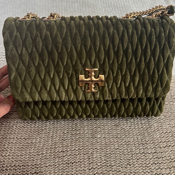 Tory Burch Handbags - Tory Burch Kira Small Convertible Ruched Suede Shoulder Bag comes with dust bag